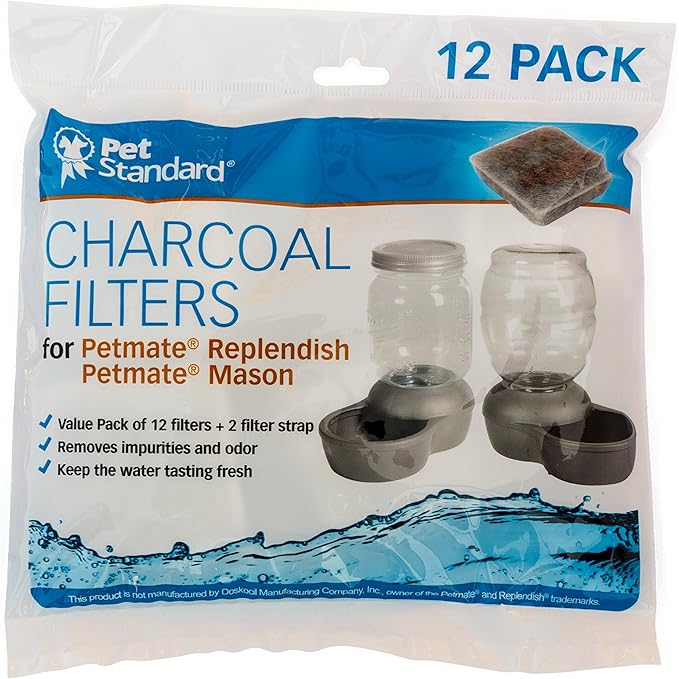 Filters for Petmate Replendish and Petmate Mason Pet Fountains, Pack of 12 For Dog - PAWPICO