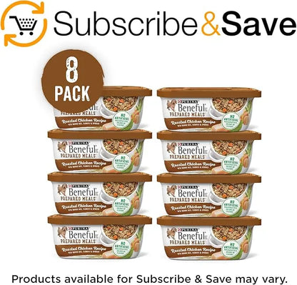 Purina Beneful Gravy Wet Dog Food, Prepared Meals Roasted Chicken Recipe - (8) 10 oz. Tubs - PAWPICO