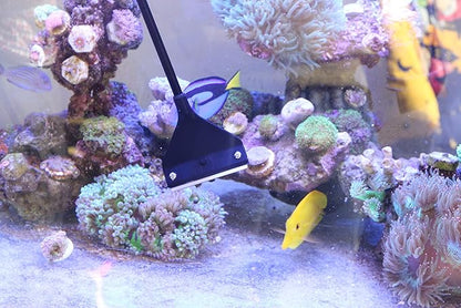 Aquarium Algae Scraper Cleaner Brush with 10 Stainless Steel Blades for Fish Reef Plant Glass Tank 26 Inch QANVEE