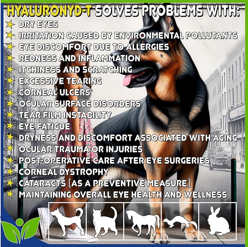 Lubricating Gel Eye Drops 15ml With Hyaluronic Acid 0.25% & Taurine For Pets Cat&Dog Moisturizer Soothes Dryness And Irritation & Itchy, Daily Use To Relieve Dry Eyes, Artificial Tears PAWPICO