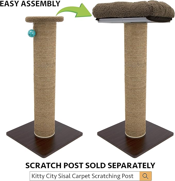 Kitty City Sisal Post Scratcher, Perch Platform - PAWPICO