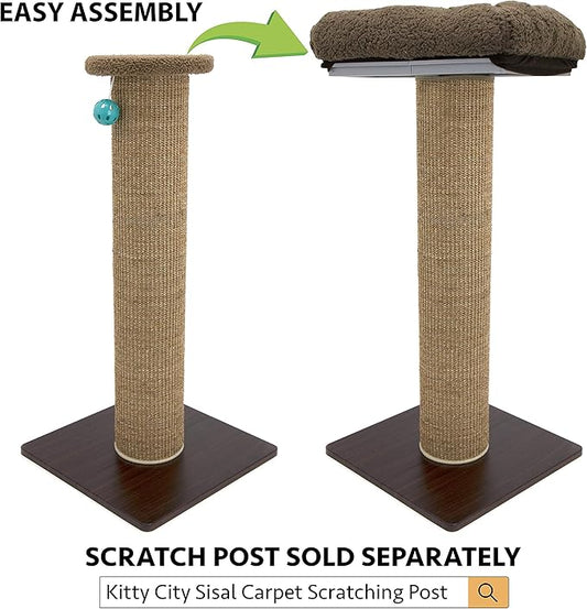 Kitty City Sisal Post Scratcher, Perch Platform - PAWPICO