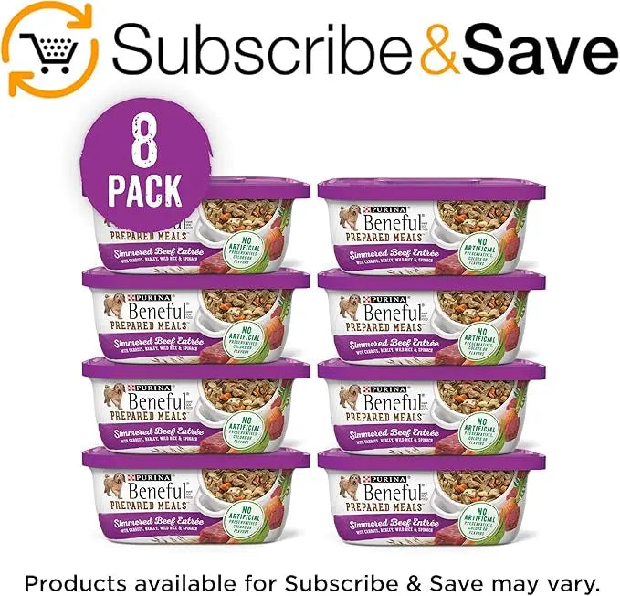 Beneful Purina Gravy Wet Dog Food, Prepared Meals Simmered Beef Entree - (8) 10 oz. Tubs (Pack of 2) - PAWPICO