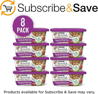 Beneful Purina Gravy Wet Dog Food, Prepared Meals Simmered Beef Entree - (8) 10 oz. Tubs (Pack of 2) - PAWPICO