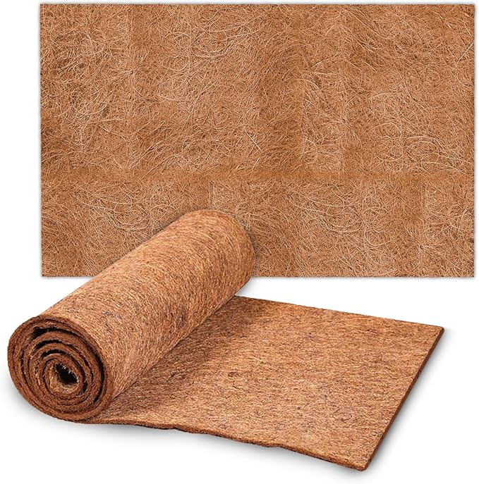 SunGrow Coco Fiber Hermit Crab & Reptile Carpet, Gecko Terrarium Liner, and Floor Bedding Substrate & Supplies, Climbing Wall Carpet & Mat for Hermit Crabs, 10" x 13", 1 Piece Per Pack SunGrow