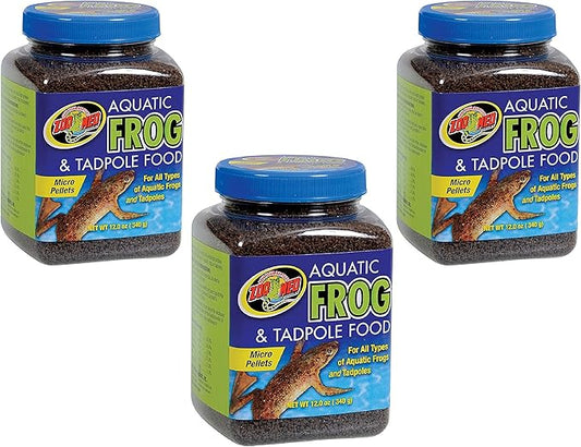 Zoo Med Aquatic Frog and Tadpole Food, 12 Ounces Each, Made in The USA (3 Pack - 12 Ounces) ZooMed