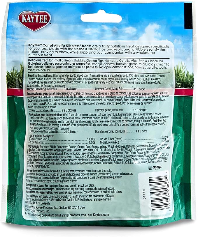Kaytee Carrot Nibblers Small Animal Treats 5 oz Kaytee