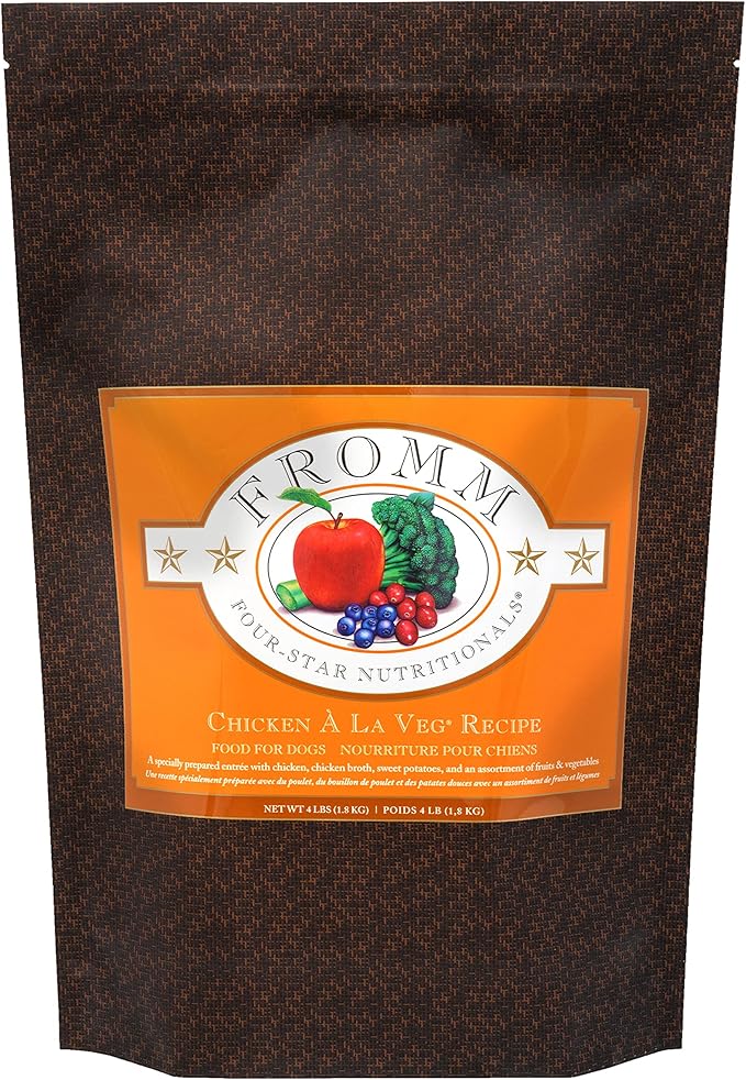 Fromm Four-Star Nutritionals Chicken A La Veg Dog Food - Premium Dry Dog Food - Chicken Recipe - 4 lb - PAWPICO