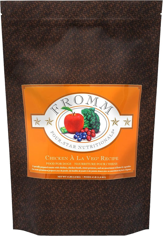 Fromm Four-Star Nutritionals Chicken A La Veg Dog Food - Premium Dry Dog Food - Chicken Recipe - 4 lb - PAWPICO