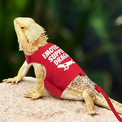 Bearded Dragon Harness and Leash Set - Escape Proof Adjustable Lizard Reptiles Harness with 5 ft Short Leash for Walking Outdoor tukoaw