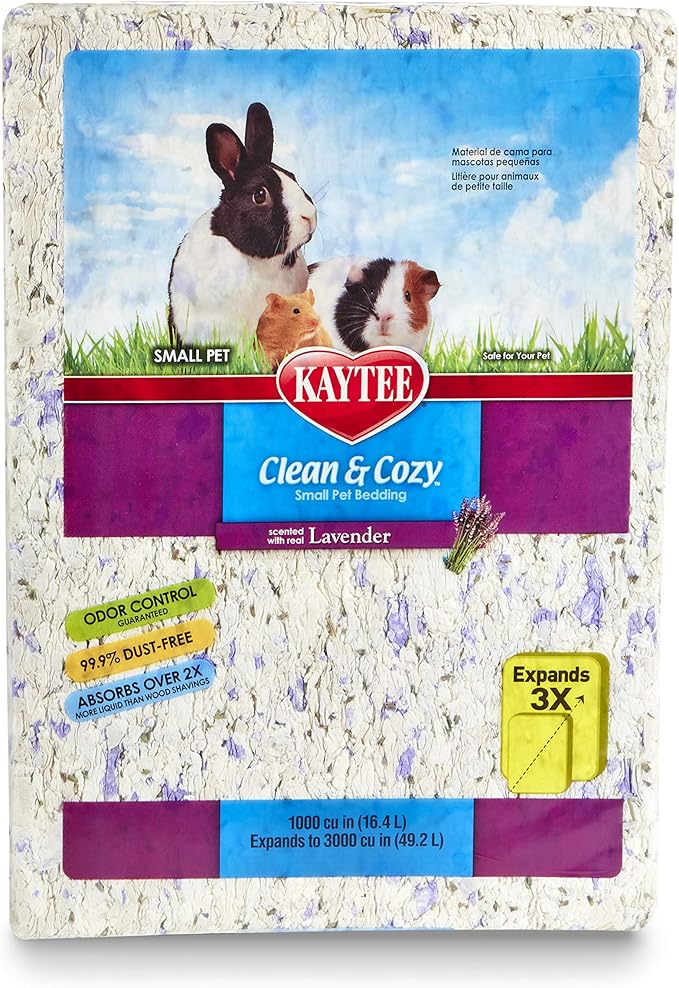 Kaytee Clean & Cozy Lavender Bedding For Pet Guinea Pigs, Rabbits, Hamsters, Gerbils, and Chinchillas, 49.2 Liters Kaytee