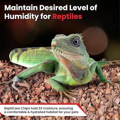 ReptiCare Coconut Husk Chips 36 Quarts of Ready to Use Organic Coco Husk Bedding for Ball Pythons, Snakes, Tortoises, Crested Geckos, Frogs, or Lizard Terrarium Tanks - 9.48 lb Gro-Med