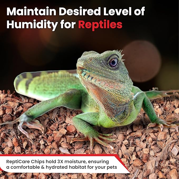 ReptiCare Coconut Husk Chips 12 Quarts of Ready to Use Organic Coco Husk Bedding for Ball Pythons, Snakes, Tortoises, Crested Geckos, Frogs, or Lizard Terrarium Tanks - 2.87 lb Gro-Med