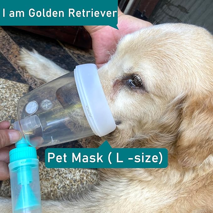 Lying Down Nebulizer Cup and Inhaler Mask for Large Dogs and Horses, Oxygen Mask for Pets and Wildlife (Not Contain Nebulizer Device) (L) WhaleSing