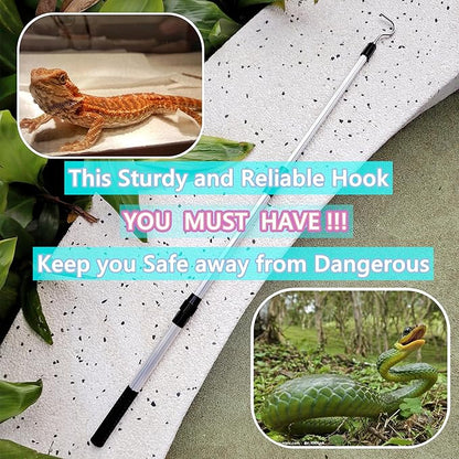 Snake Hook Reptile Catcher Stick Pole, Heavy Duty Snake Handling Tool kit for Rattlesnakes Python Copperhead Removal Catching Bytcew