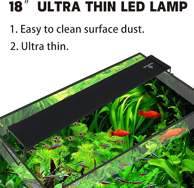 Aquarium Lights Fish Tank Light 10 20 30 55 Gallon Planted Aquarium LED Light with Switch (18-24") Waterrebirth