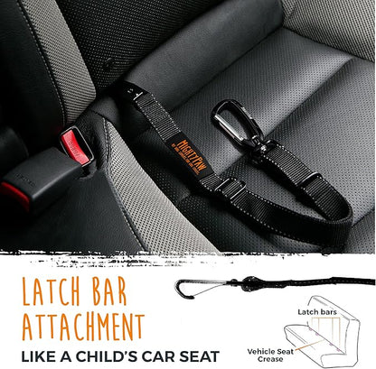 Mighty Paw Dog Seat Belt For Car - LATCH Compatible Adjustable Dog Seatbelt Harness for Small, Medium and Large Pets. Distraction Free Driving, Heavy-Duty Design with Aviation Grade Aluminum Carabiner MightyPaw