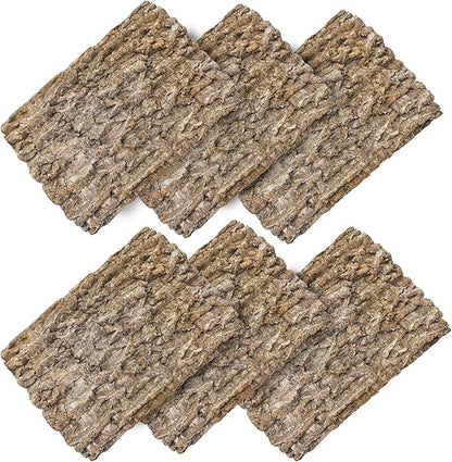 6PCS Cork Terrarium Background 15.7x11.8in Natural Large Cork Bark Backdrop Reptile Climbing Mat Tank Habitat Decor for Spider Lizard Chamelon Turtle Beared Dragon Hamiledyi