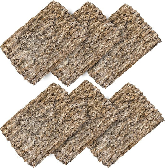 6PCS Cork Terrarium Background 15.7x11.8in Natural Large Cork Bark Backdrop Reptile Climbing Mat Tank Habitat Decor for Spider Lizard Chamelon Turtle Beared Dragon Hamiledyi