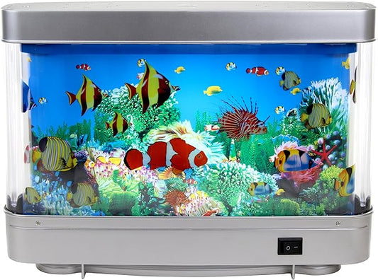 Lightahead Artificial Aquarium: Fascinating Moving Pictures of Fish in Tank Decorative Sensory Aquarium Lamp Virtual Ocean in Motion (Marine Life A) Lightahead%C2%AE