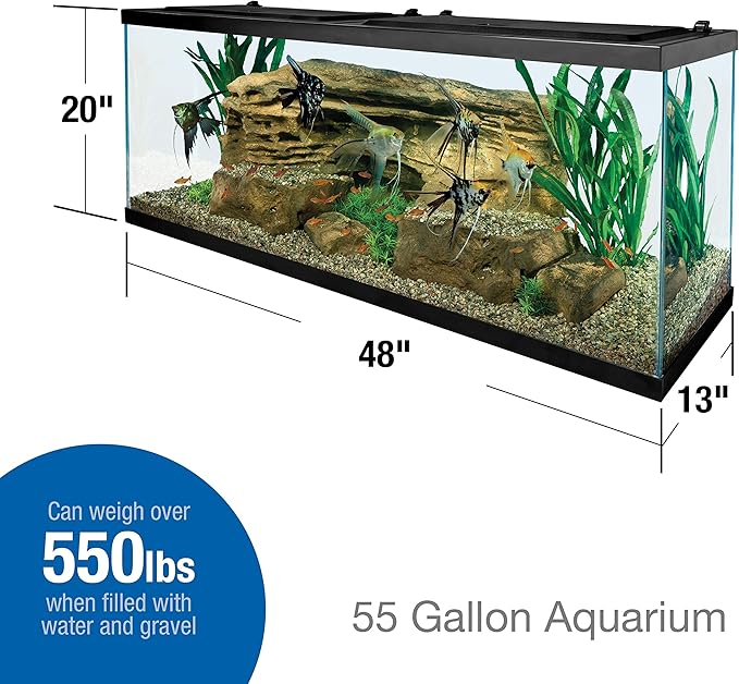 Tetra Glass Aquarium 55 Gallons, Rectangular Fish Tank (NV52018) Tetra