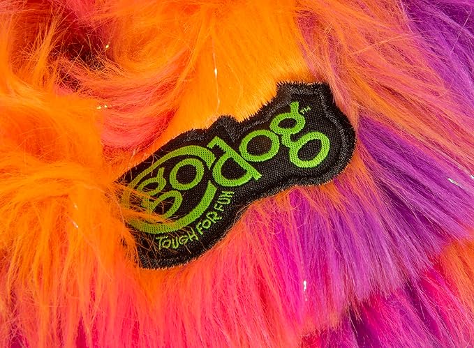 goDog Furballz Ring Squeaky Plush Dog Toy, Chew Guard Technology - Warm Rainbow, Large - PAWPICO