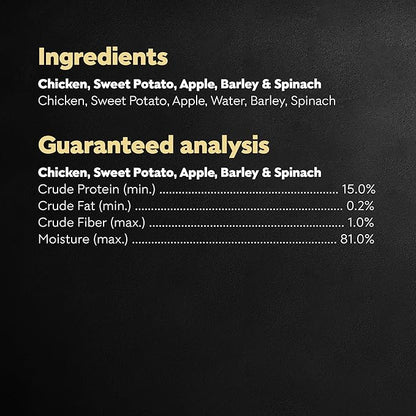 CESAR SIMPLY CRAFTED Adult Wet Dog Food Meal Topper, Chicken, Sweet Potato, Apple, Barley & Spinach, 1.3oz., Pack of 10 - PAWPICO