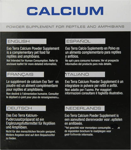 Exo Terra Calcium Powder: Ultra Fine, High Calcium Formula Supports Bone Health, Growth, and Metabolism. Perfect for Insects, Fruits & Veggies 15.9 oz. ExoTerra