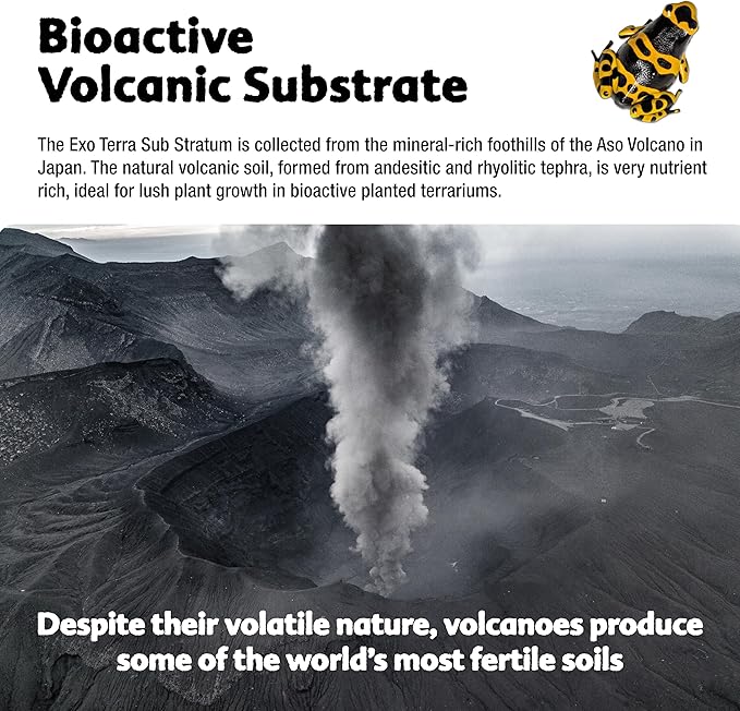 Exo Terra Sub Stratum, Bioactive Volcanic Substrate for Reptile Terrariums, Eliminates Odor, Offers Correct Moisture Levels 4.4 lb ExoTerra