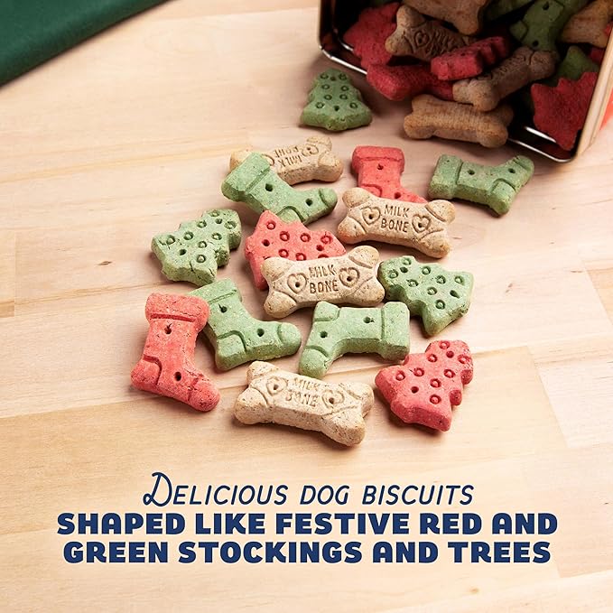 Milk-Bone Limited Edition Holiday Dog Treats, Small Biscuits, 24 Ounce Reusable Tin - PAWPICO