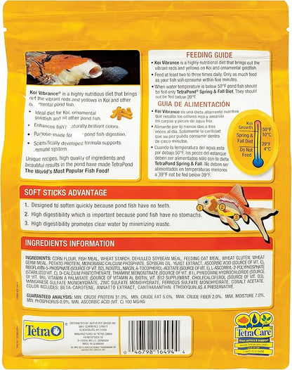 TetraPond Koi Vibrance 1.43 Pounds, Soft Sticks, Floating Pond Food, TetraPond Koi Vibrance, Soft Sticks, Floating Pond Food Tetra