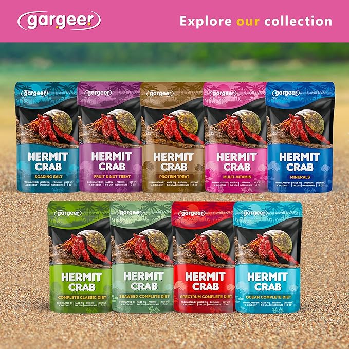 4oz Hermit Crab Multi-Vitamin Supplement. Premium Trace Minerals, Promote Growth, Exoskeleton Formation, Support Molting Process. Enjoy! Gargeer