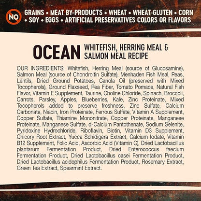 Wellness CORE Grain-Free High-Protein Dry Dog Food, Natural Ingredients, Made in USA with Real Meat, All Breeds, For Adult Dogs (Ocean Whitefish, Herring & Salmon, 26-Pound Bag) - PAWPICO