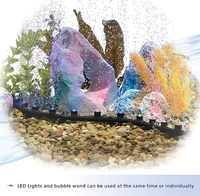 Aqueon Fish Tank Aquarium Flexible LED Accent Light and Bubble Wand, Multi Color, 14 Inch Aqueon