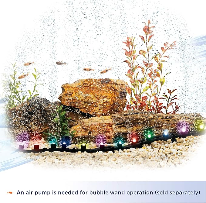 Aqueon Fish Tank Aquarium Flexible LED Accent Light and Bubble Wand, Multi Color, 21 Inch Aqueon