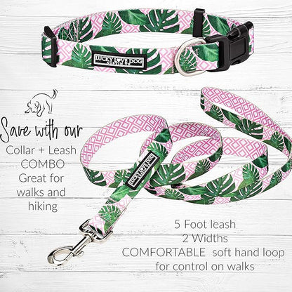 Lucky Love Dog, Tropical Dog Collar for Female Male Dogs, Comfortable & Soft, Vivid Pink Dog Collar - (Large, Laguna Collar) LuckyLoveDog