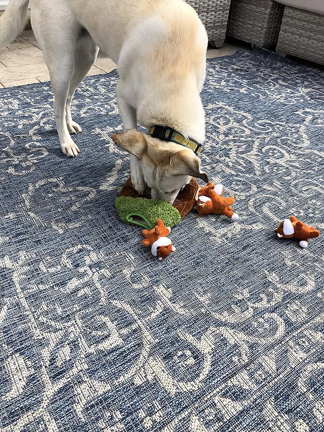 Fox in Tree Hide and Seek Dog Toy for Small and Medium Size Dogs, Plush Fox Inside Trunk Dog Toy with Squeaker, Interactive Burrow Dog Toy (Tree with Fox, Medium) - PAWPICO