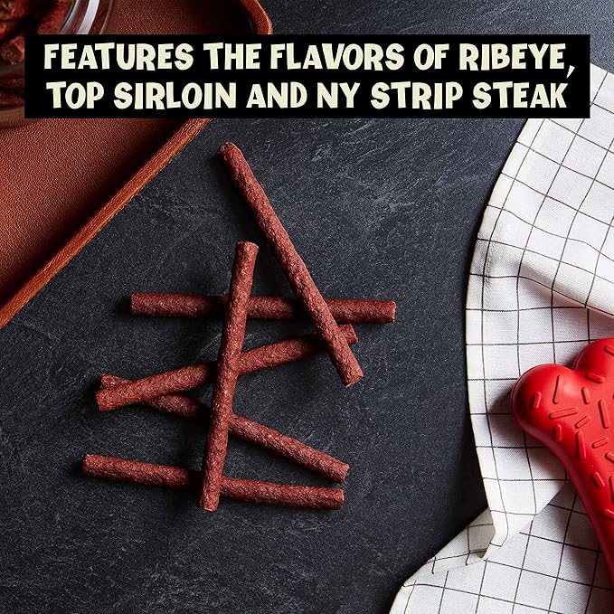 Pup-Peroni Dog Treats, Triple Steak Flavor, 5.6 Ounce (Pack of 8), Ribeye, Top Sirloin, NY Strip Flavors - PAWPICO