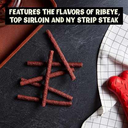 Pup-Peroni Dog Treats, Triple Steak Flavor, 5.6 Ounce (Pack of 8), Ribeye, Top Sirloin, NY Strip Flavors - PAWPICO