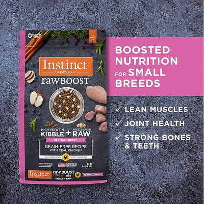 Instinct Raw Boost Small Breed Grain Free Recipe with Real Chicken Natural Dry Dog Food, Bag, 10 Pound (Pack of 1) - PAWPICO