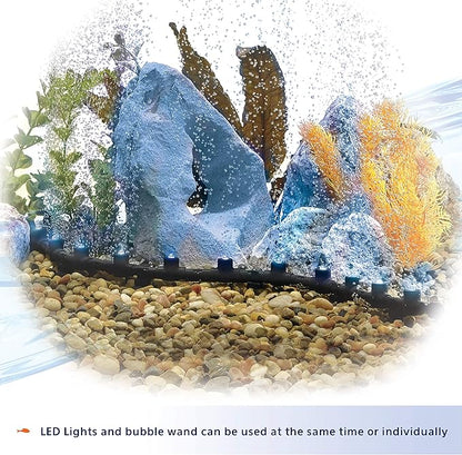 Aqueon Fish Tank Aquarium Flexible LED Accent Light and Bubble Wand, Blue, 14 Inch (Pack of 2) Aqueon